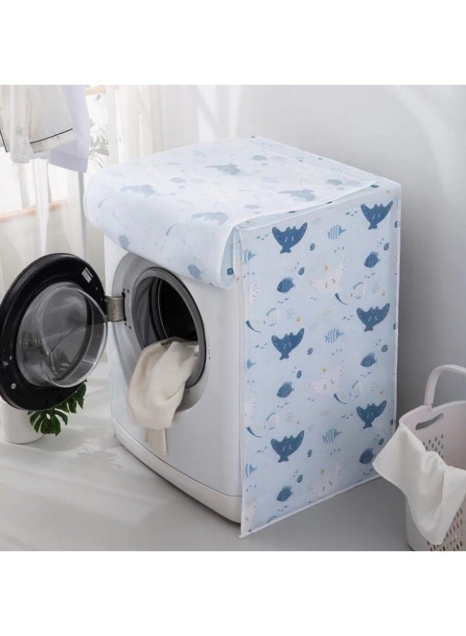 KITCHENOO Single Piece PE Drum Cover for Washing Machines, Featuring a Thick Printed Design That Protects Against Dust And Sunlight, Ideal for Home Laundry Appliances - Image 1